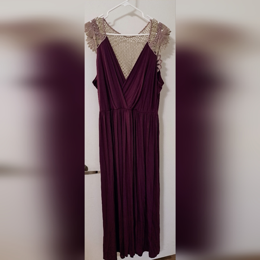 ModCloth 2X column style maxi dress in Plum